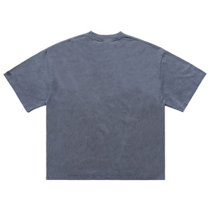 Blindfold t-shirt creepy girl top grunge punk tee in blue