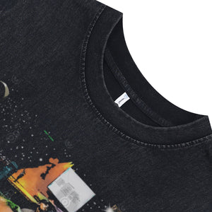 Chris Brown sleeveless t-shirt vintage Breezy vest hip-hop tank top in acid wash black