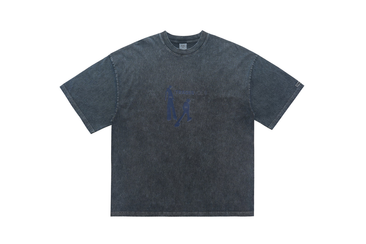 Punk print t-shirt mohawk top spiky hair tee in Purple