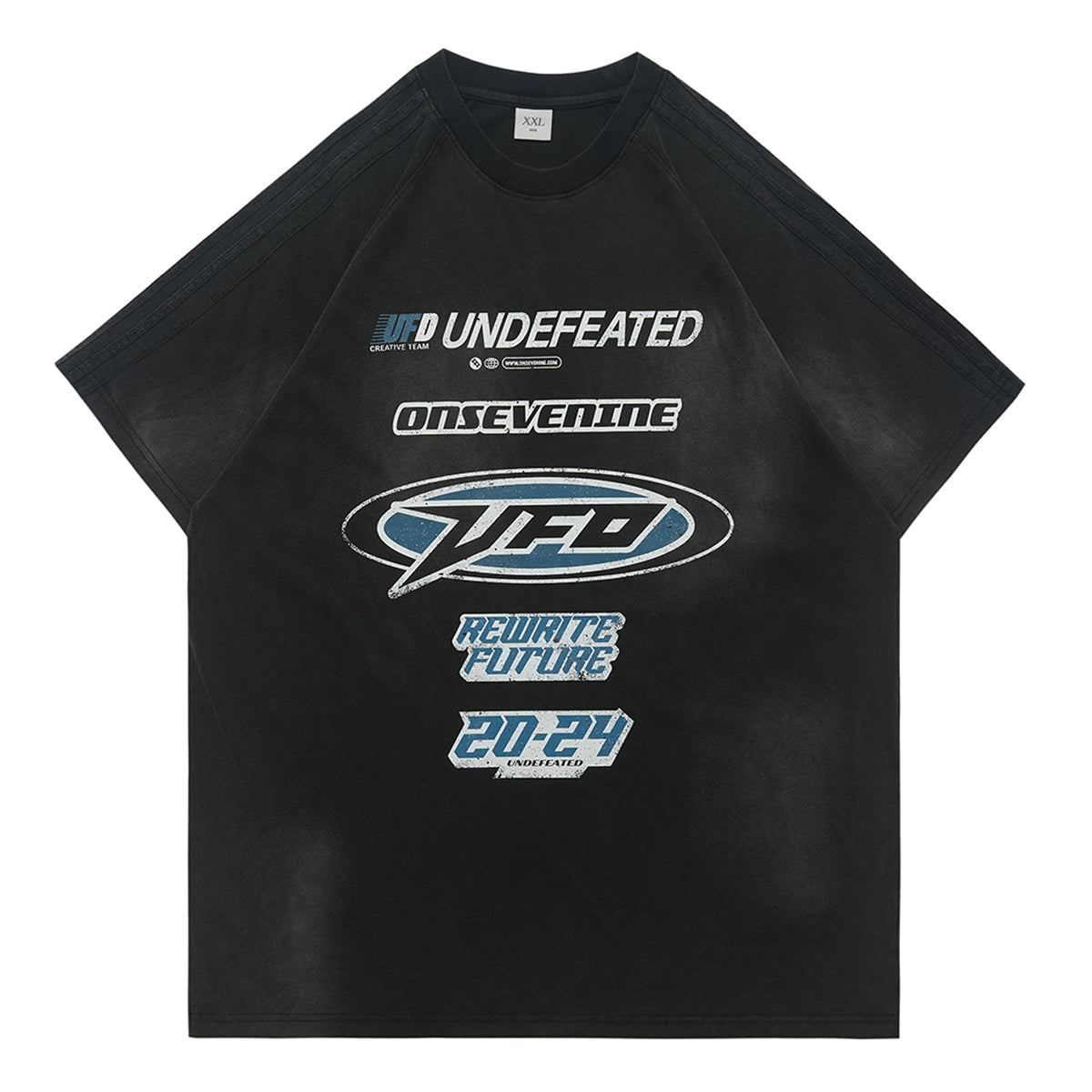 Undefeated t-shirt motivational slogan top racing t-shirt black