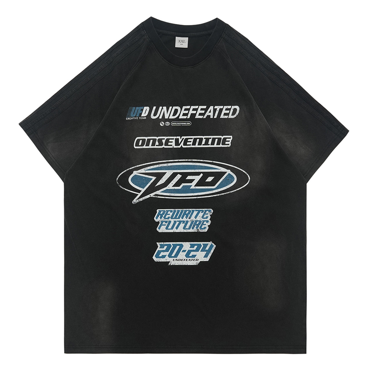 Undefeated t-shirt motivational slogan top racing t-shirt black