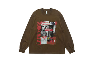 Bad bitch slogan top long sleeve raver tee grunge graffiti t-shirt in black