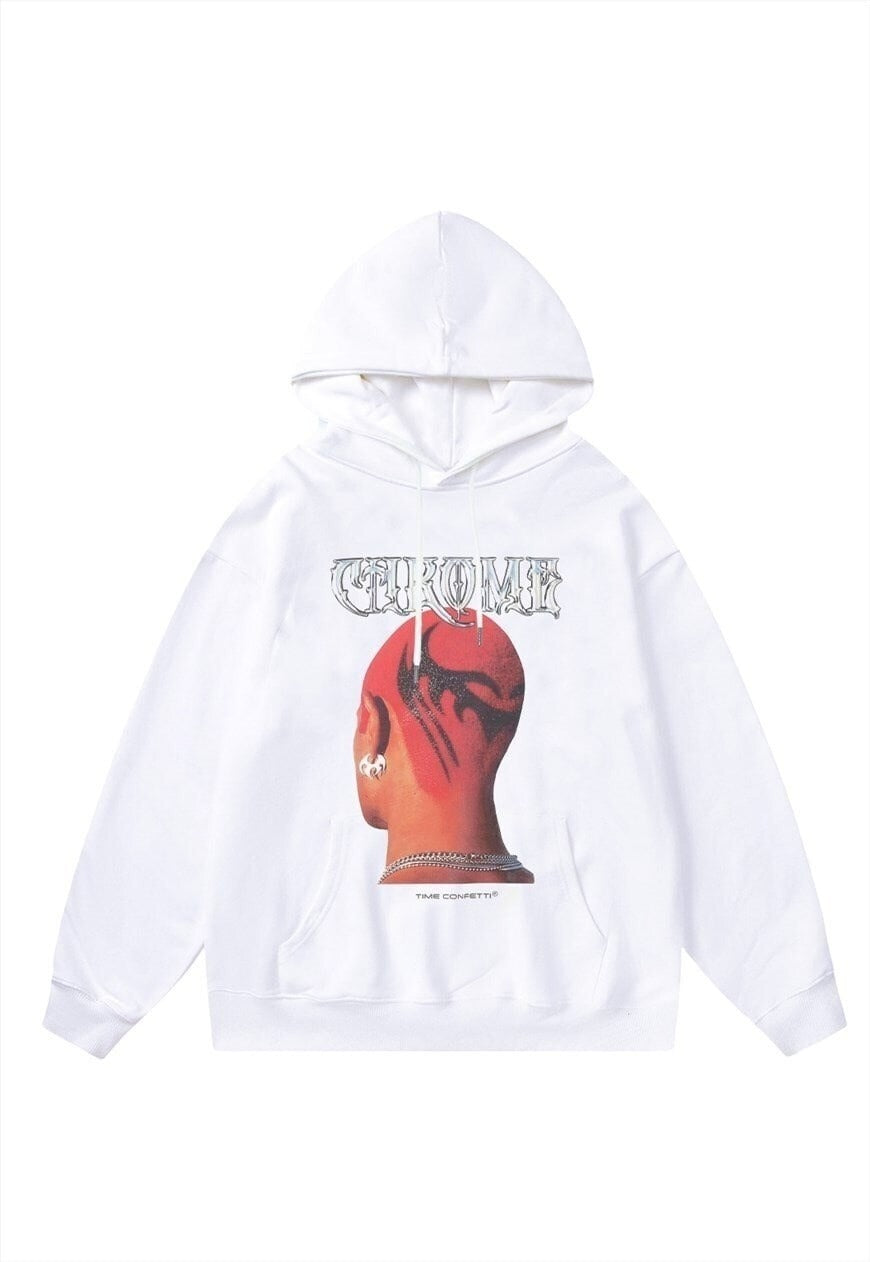 Raver hoodie skinhead hiphop top cyber premium grunge jumper