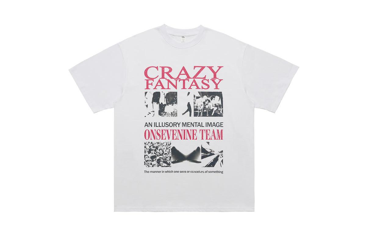 Punk t-shirt psychedelic top graffiti tee retro photography jumper in grey