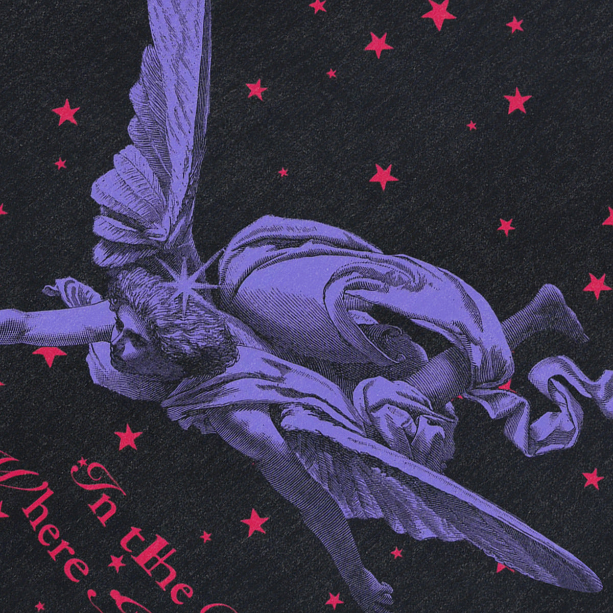 Angel cartoon sleeveless t-shirt grunge poster surfer vest 00s saint print tank top in acid wash black