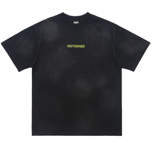 Creepy skeleton t-shirt bones cartoon top scary skull tee in black