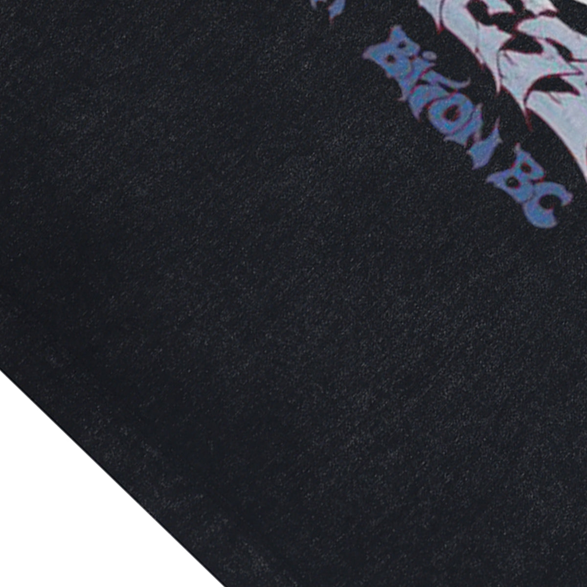 Dragon print sleeveless t-shirt 80s surfer vest retro monster cartoon tank top in acid wash black