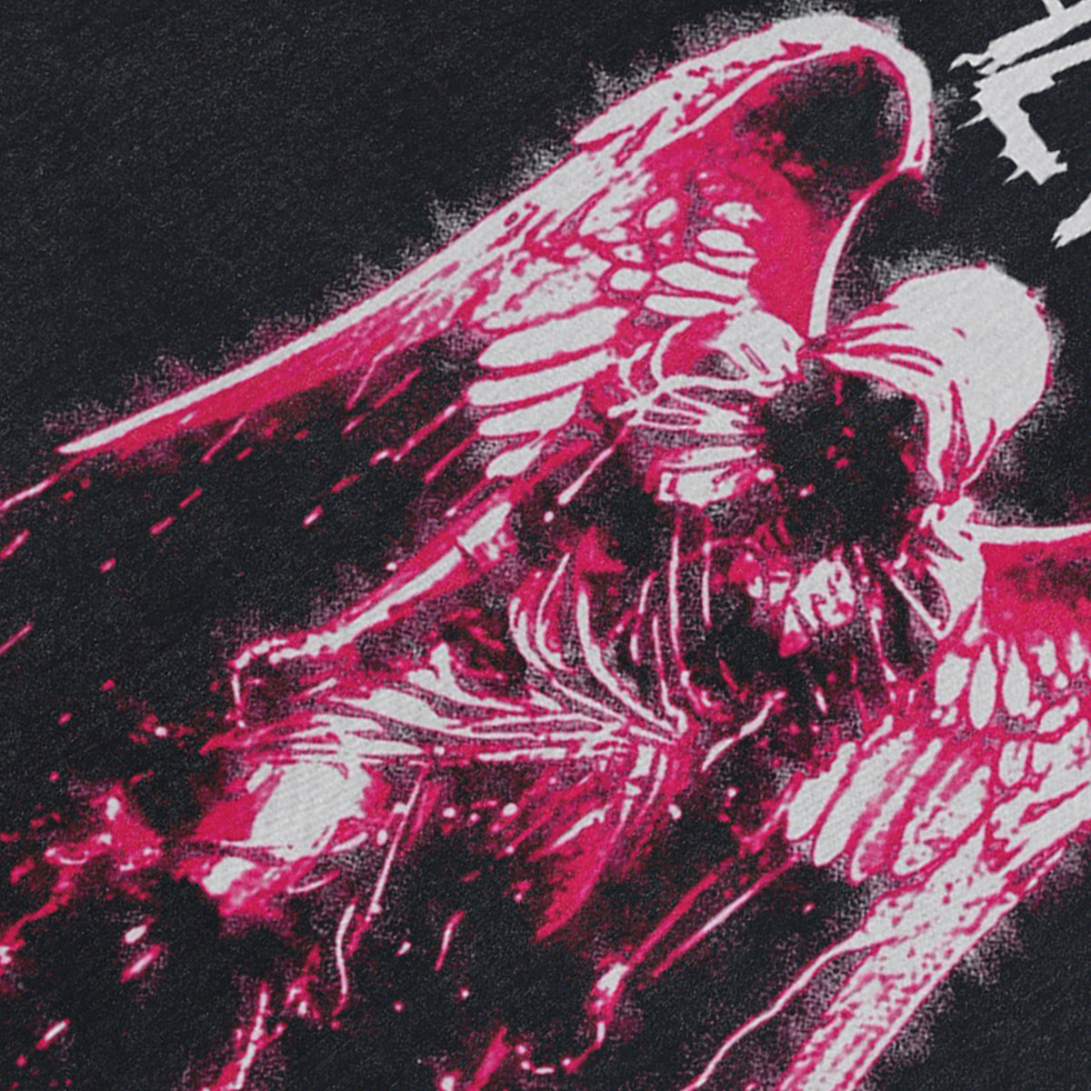 Salvation slogan sleeveless t-shirt creepy gothic surfer vest horror angel tank top in acid wash black