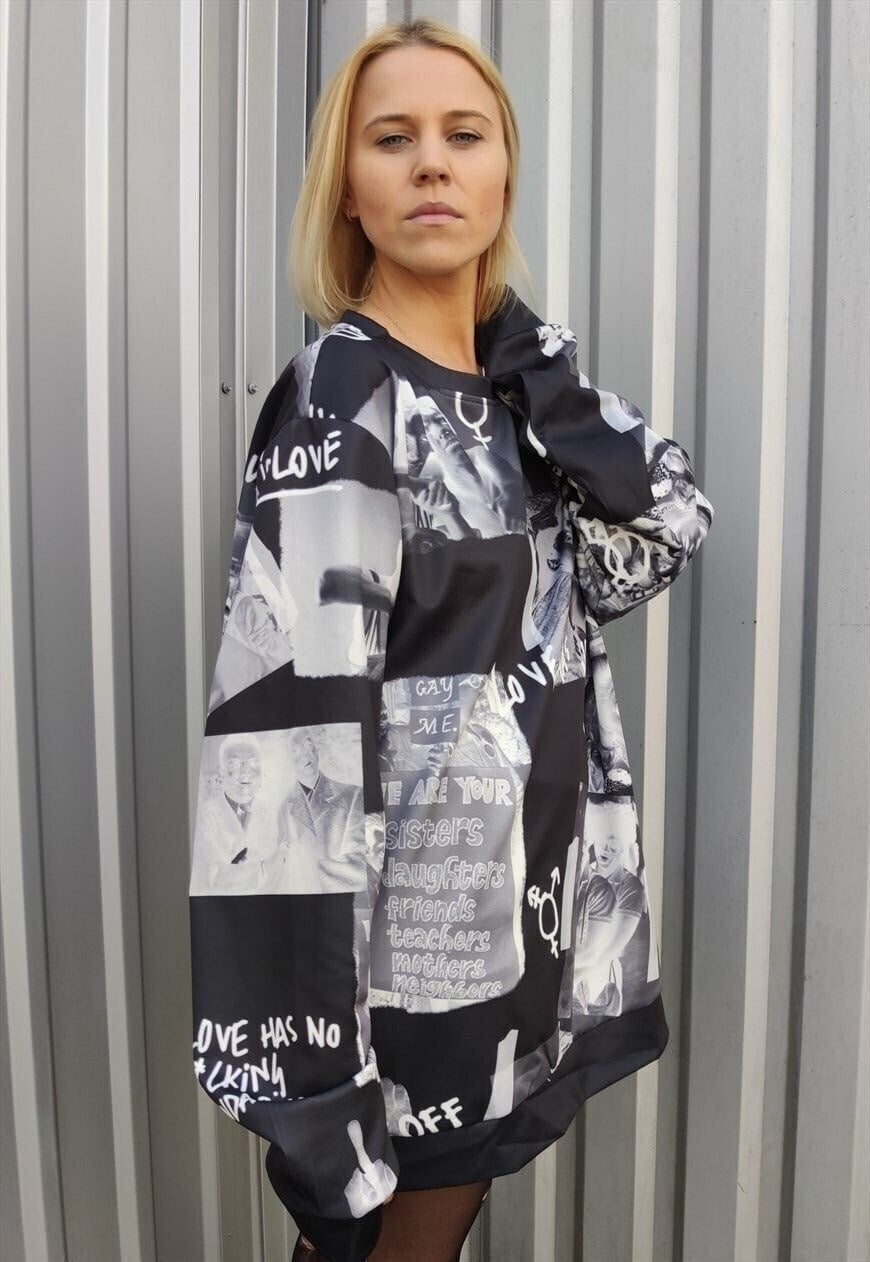 Pride sweatshirt LGBT support top grunge Gay jumper in black