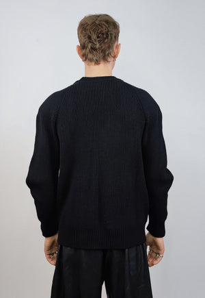 Gothic sweater in black catwalk jumper knitted going out top