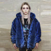 Snake fleece jacket detachable handmade python bomber blue