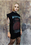 Gothic print sleeveless t-shirt saint tank top surfer vest