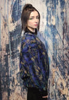 Paint splatter sweater retro tie-dye jumper in blue yellow