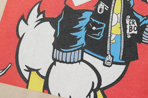 Punk cartoon t-shirt duck print tee retro American top in vintage grey