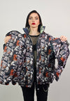 Horror bomber reversible creepy jacket detachable puffer