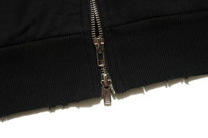 Rocker hoodie retro band pullover grunge gorpcore jumper in black