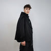 Gothic cape raised neck punk hoodie utility poncho gorpcore cloak asymmetric pullover cyberpunk ninja jumper Japanese Yamamoto sweatshirt