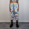 Unicorn fur joggers winter raver pants fluffy rainbow trousers skiing fleece tie-dye overalls festival bottoms burning man pants pastel pink