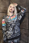 Gay hoodie LGBT graffiti pullover rainbow pride top in black