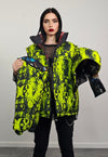 Gothic bomber reversible creepy jacket detachable puffer