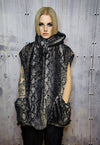 Faux fur python jacket handmade snake fleece bomber in grey