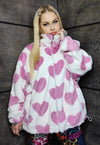 Leopard fleece jacket handmade reversible animal print coat