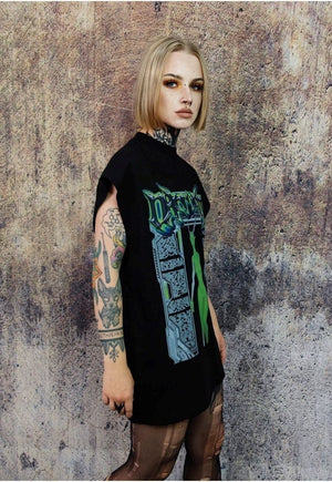 Cyber punk sleeveless tshirt skater tank top surfer vest