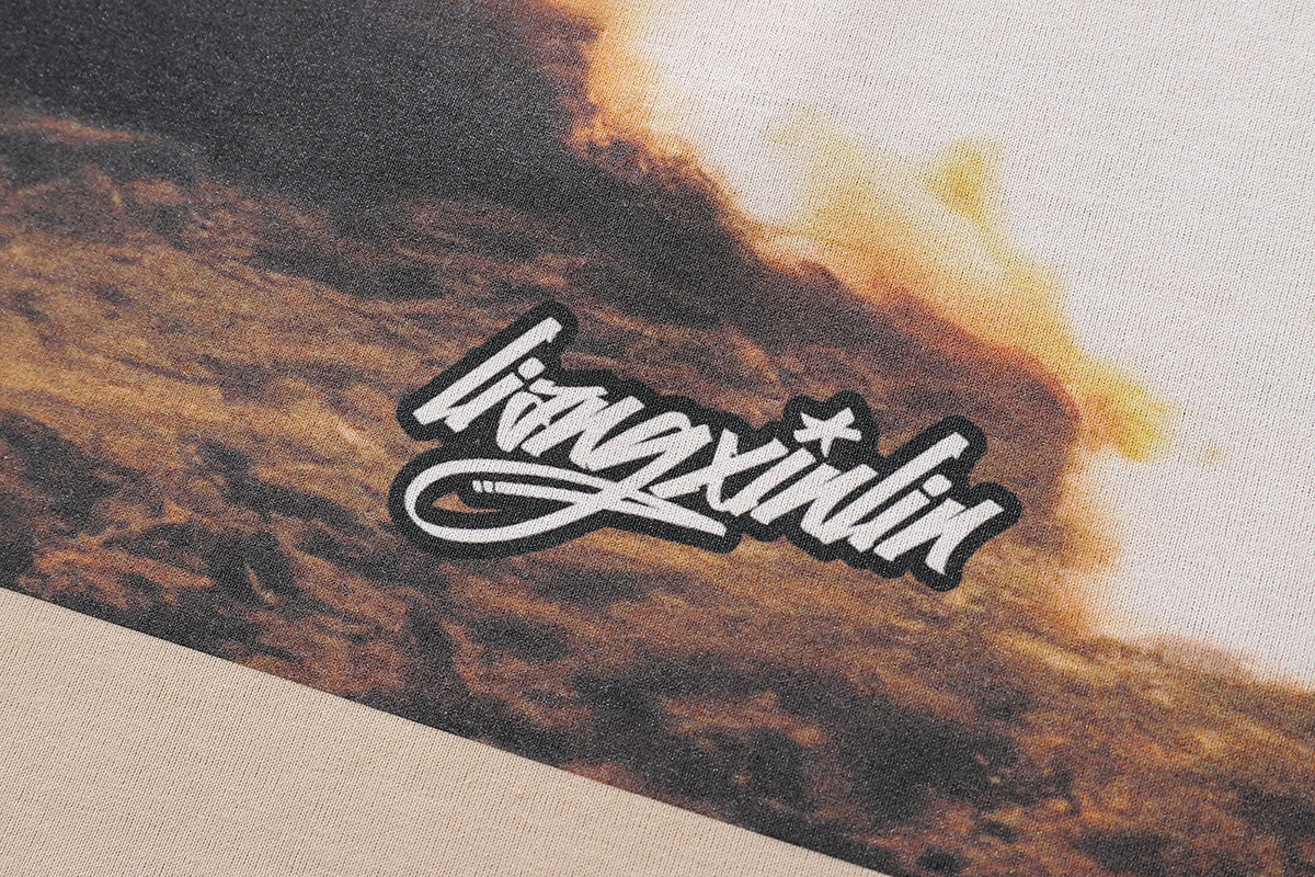 Explosion t-shirt flame tee grunge y2k top in cream