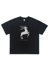 Christmas t-shirt deer print tee retro Christmas top in red