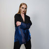 Transparent blazer see-through jacket going out coat fancy dress bomber catwalk blazer sheer glam rocker top satin varsity in blue black