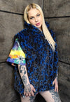 Leopard fleece jacket detachable animal print jacket in blue