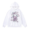 Gothic bear hoodie pullover raver top teddy jumper white