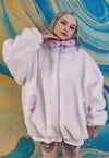 Reversible fleece bomber handmade tiedye sports jacket pink