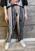 Contrast stripe joggers thin abstract pattern overalls brown