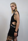 Cut-out sleeveless top raver multi hole tee cyberpunk vest