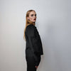 Asymmetric catwalk jacket going out shirt bomber Gothic top punk blouse rocker jumper long sleeve psychedelic pullover in black