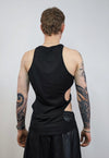 Cut-out sleeveless top raver multi hole tee cyberpunk vest