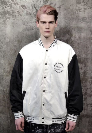 USA varsity spring jacket Scream movie MA-1 bomber white