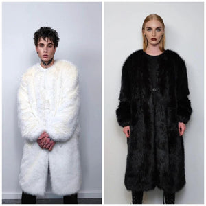 Black faux fur bomber short fluffy college bomber cropped varsity jacket gothic coat fluffy detachable sleeves festival overcoat rave fleece