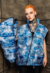 Tie-dye paisley bomber jacket detachable bandanna puffer