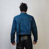 Asymmetric denim jacket reworked grunge jean bomber stitched raver coat unisex premium biker jacket skater top in blue