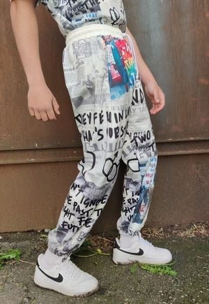 Gay joggers LGBT pants graffiti love pride overalls in white