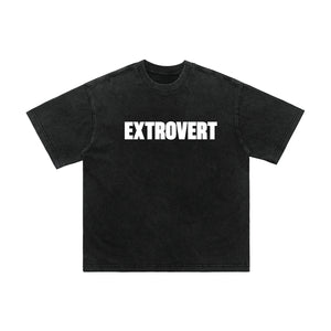 Extrovert t-shirt slogan top motivational tee in black