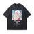 Middle finger t-shirt anime tee boy print top in vintage grey