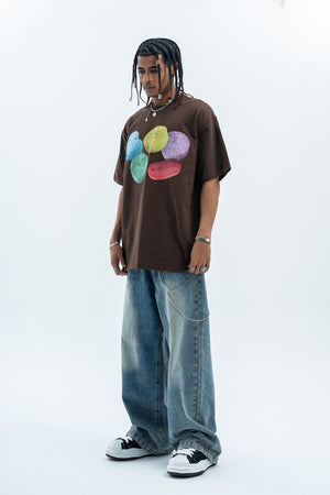 Psychedelic t-shirt graffiti top raver tee grunge jumper in black