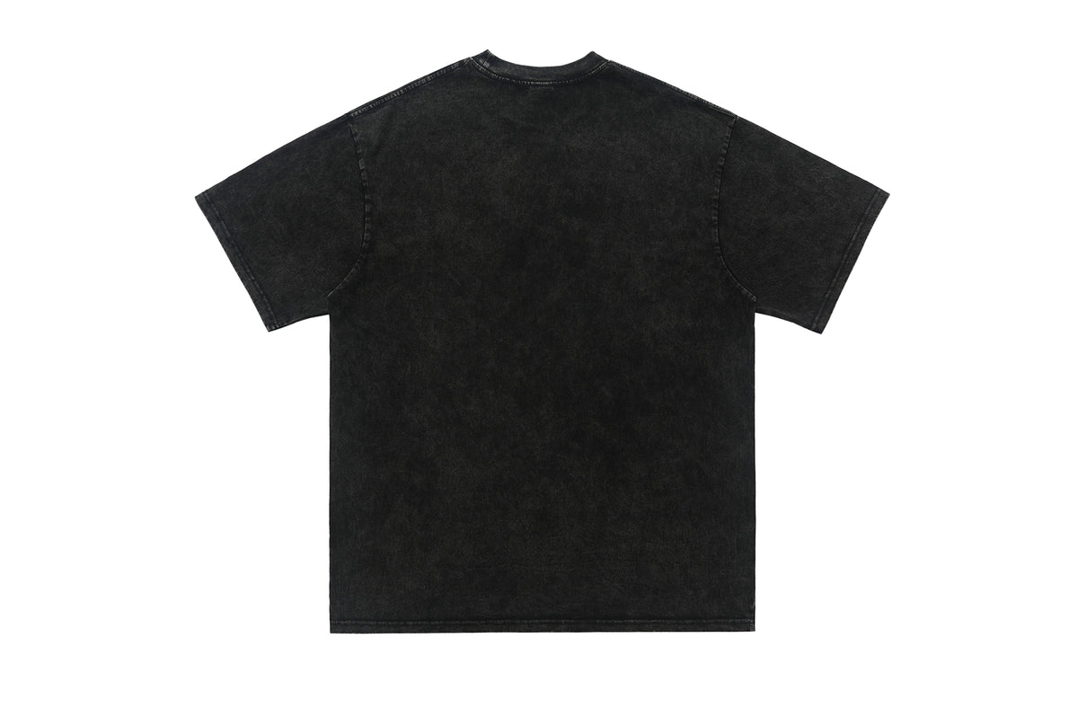 Lips print t-shirt retro cartoon top y2k tee in grey