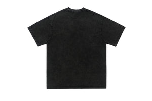 Lips print t-shirt retro cartoon top y2k tee in grey