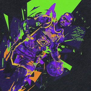 Basketball player sleeveless t-shirt vintage Lakers vest sports tank top in acid wash black