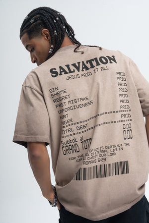 Cross print t-shirt religion top grunge saint tee in grey