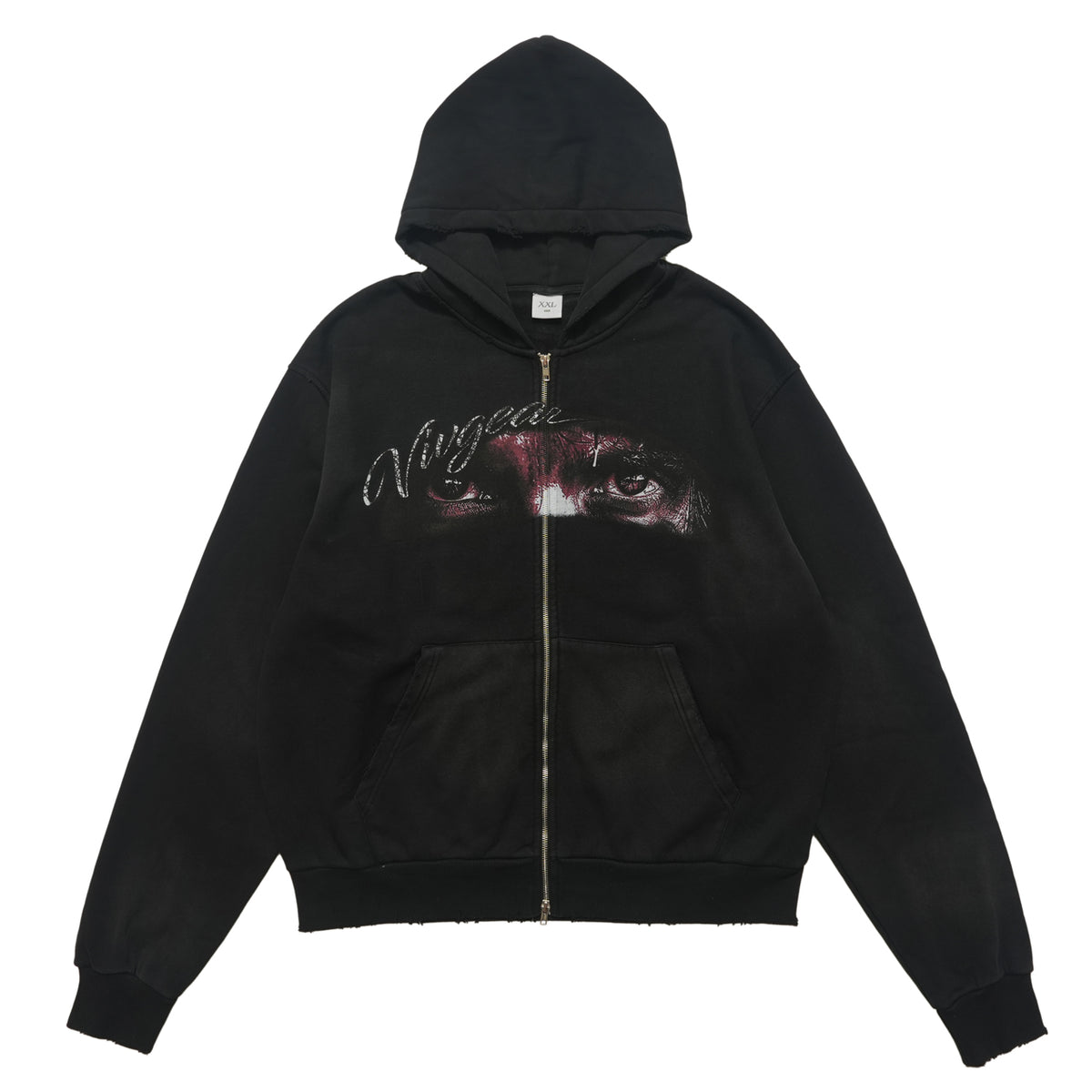 Retro hip-hop hoodie gorpcore pullover grunge rapper jumper gangster top in black